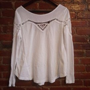 DONATED Free People white embroidered top S Petite